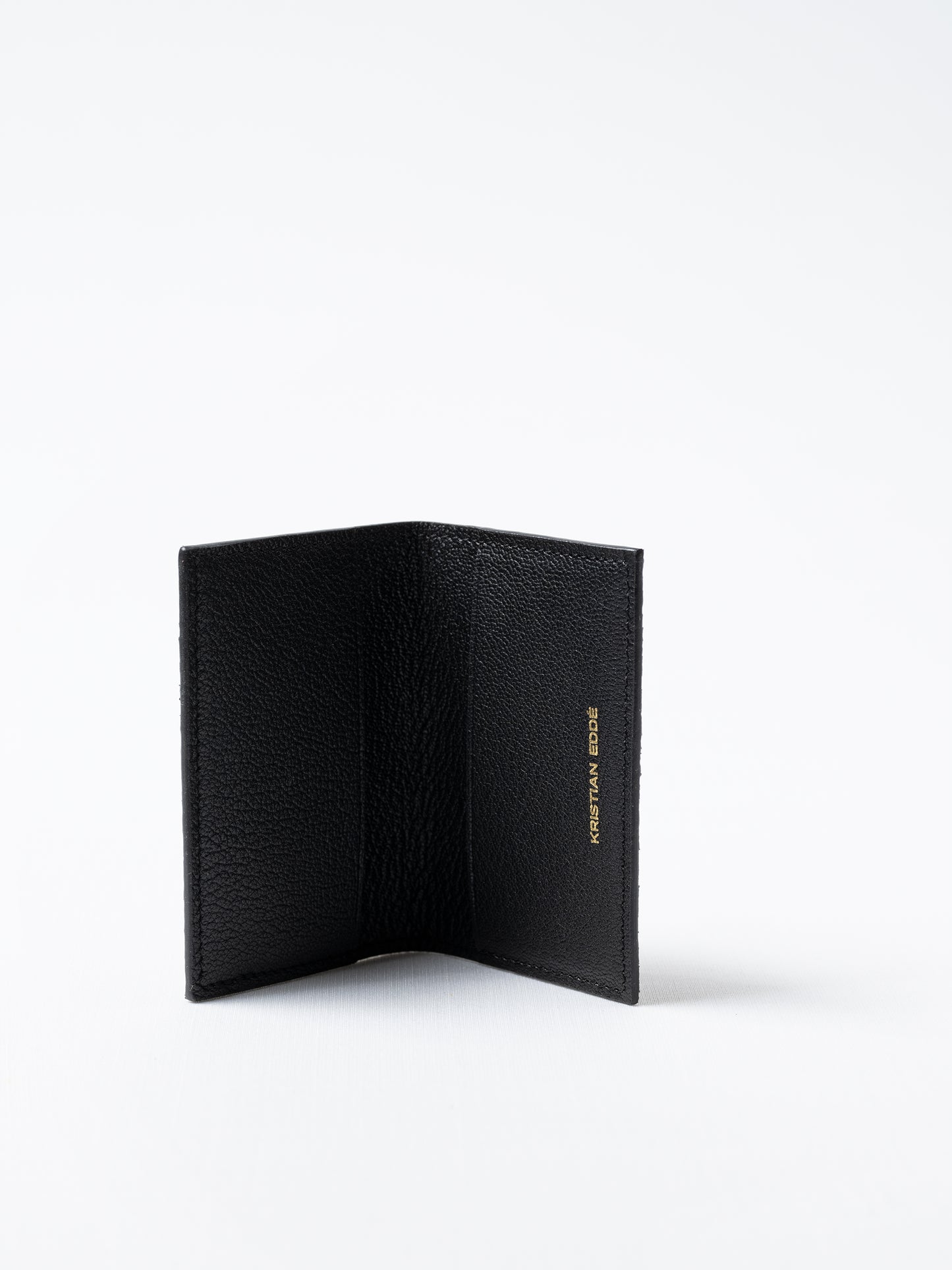 Barents Card Holder / Wallet Premium Salmon Leather Card Holder Black