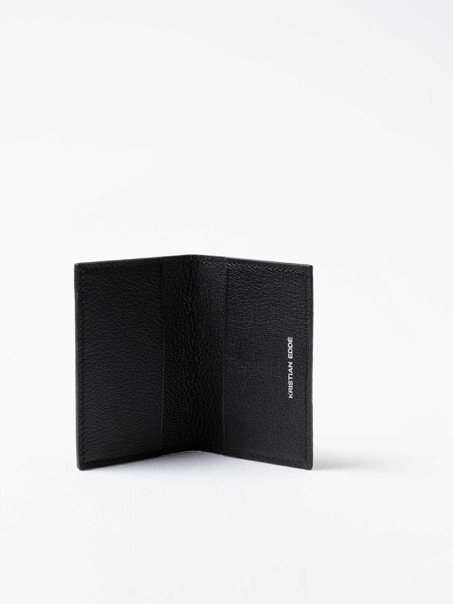 Barents Card Holder / Wallet Premium Salmon Leather Card Holder Black