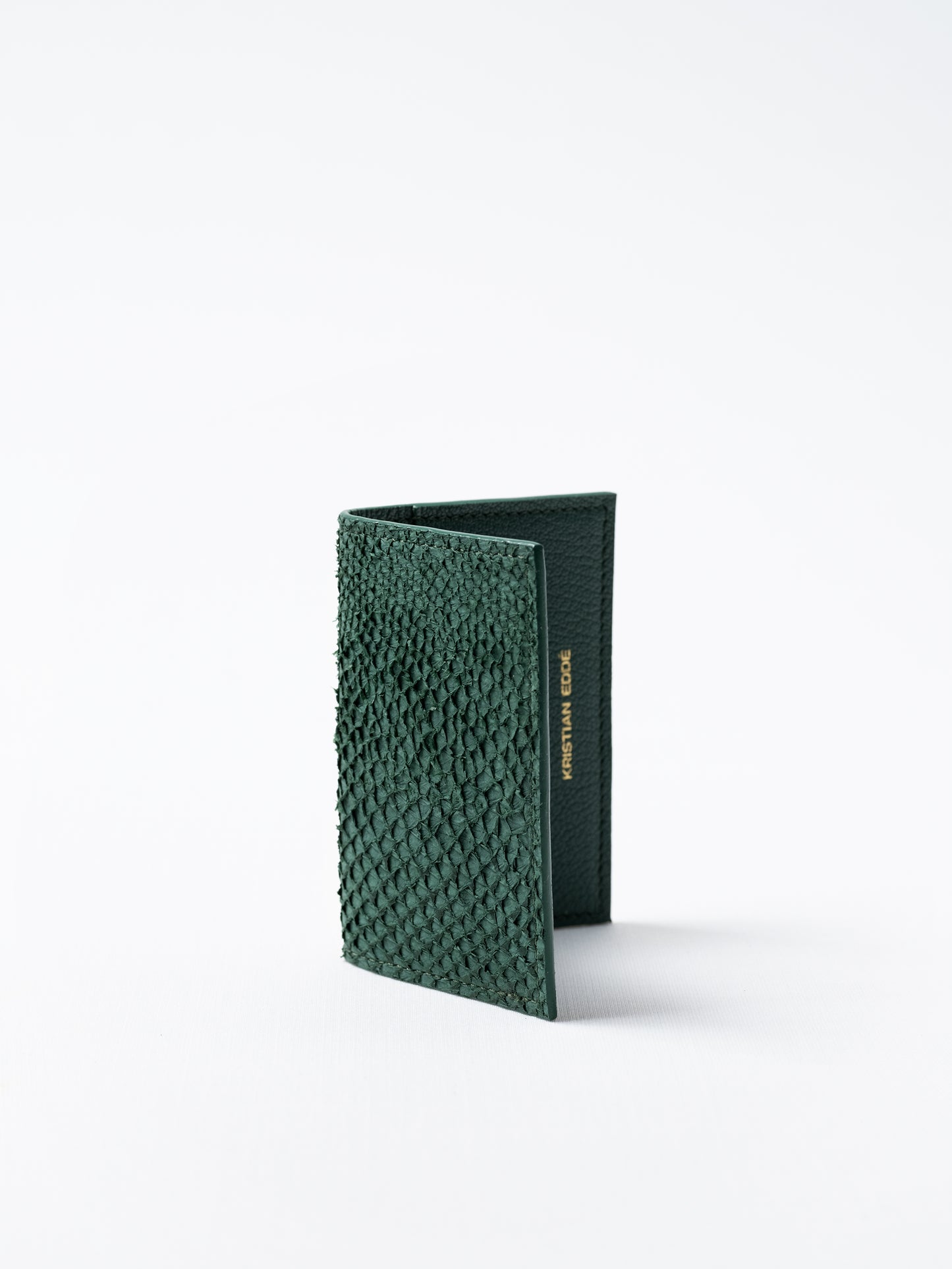 Barents Card Holder / Wallet Premium Salmon Leather Card Holder Green